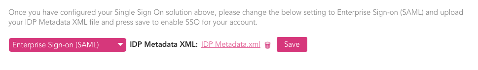 SSO drop down
